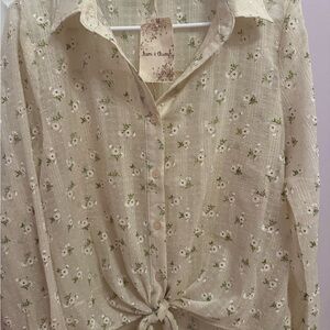 Floral Button-Up Blouse